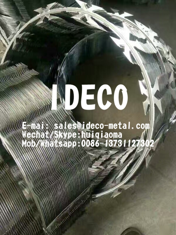 CBT60 Stainless Steel Harpoon Razor Wire Concertinas, Barbed Razor