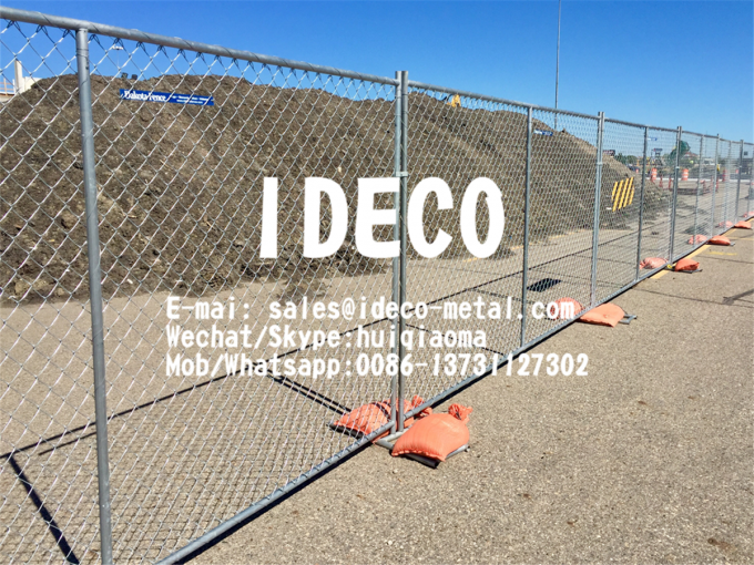 Temporary Chain Link Fence Panel with Stands, Portable Steel