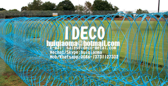 Colored Tangle Concertina Tape for Festival, Tangle Wire Rapid Deployment Coils, Tangle Mesh Fences