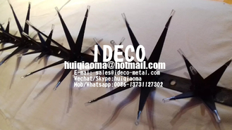 Black Powder Coated Super Wall Spikes, Flower type Wall Spikes, Razor Fence Spikes for Mexico