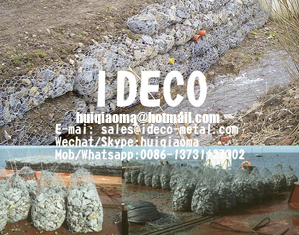 Flood Barrier Cylindrical Gabion Baskets, Sack Gabions, Wire Mesh Rock Cages, Gabion Bags for River Embankments