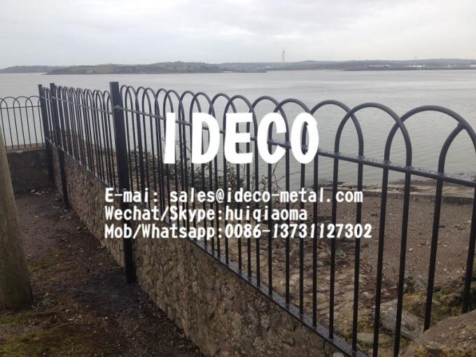 Interlaced Bow Top Railings, Anti-Neck Trap Hoop Top Fences, Coloured ...