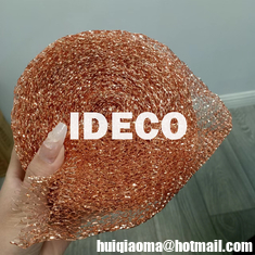 100% Pure Copper Knitted Wire Mesh, Soft Flat Wire Copper Knit Mesh, Copper Cleaning Mesh, Knitted Copper Wire Gauze