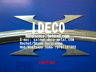 CBT-60 Stainless Steel Harpoon Razor Wire Concertinas, Barbed Razor Accordion Wire Security Fences
