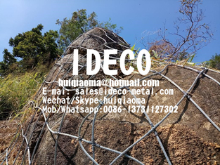 HEA Panels Rockfall Debris Flow Barriers, High Energy Absorption Rock Catch Fences Cable Nets with Double Knots