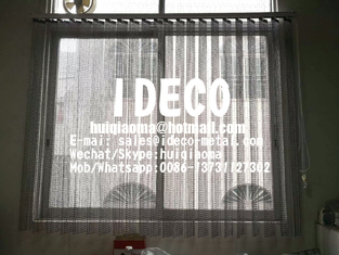 Retractable Decorative Chain Link Blinds Curtains, Aluminium Link Chain Curtain Automatic Open &amp; Closed