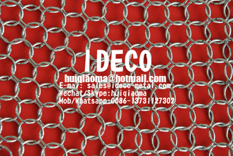 Welded Stainless Steel Chainmail Ring Mesh, Decorative Ring Mesh Curtains, Architectural Chain Mail Drapes
