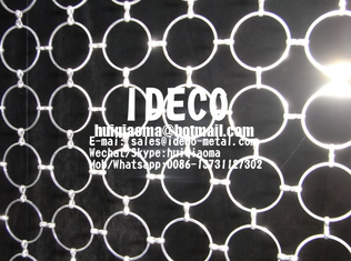 Stainless Steel Ring Mesh Screen, Decorative Metal Rings Curtain, Figure-8-Links Ring Mesh Partition