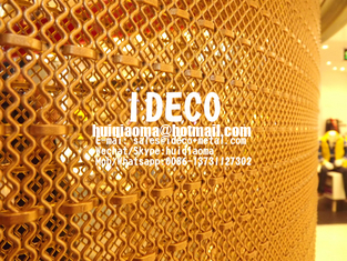 Architectural Crimped Wire Mesh, Decorative Flexi Woven Metal Mesh Column Cladding, Facade Curtain Wall Cladding