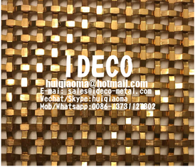 Brass/Copper Architectural Woven Mesh, Decorative Wire Mesh Grilles for Window, Ornamental Metal Partitions