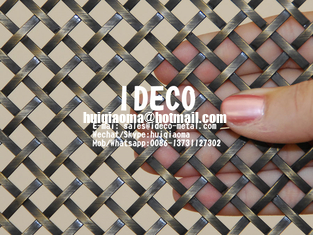 Antique-Brass Architectural Woven Mesh, Decorative Wire Mesh Grilles for Cabinets, Square Woven Mesh