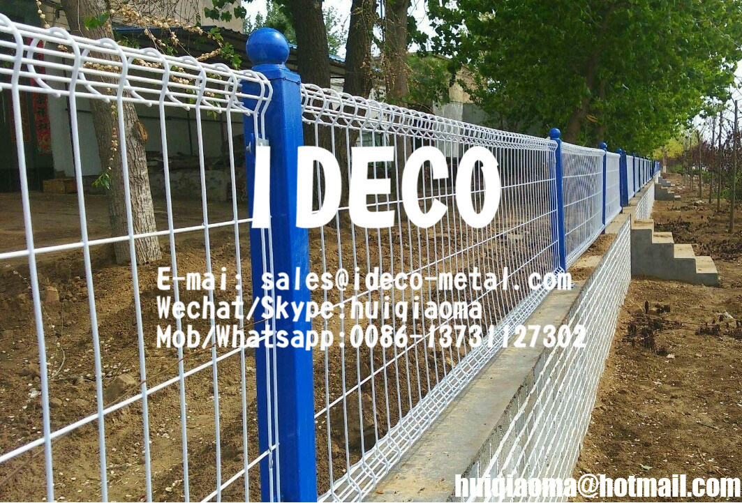 Decorative Double Circle Welded Wire Fences, BRC Roll Top Fencing