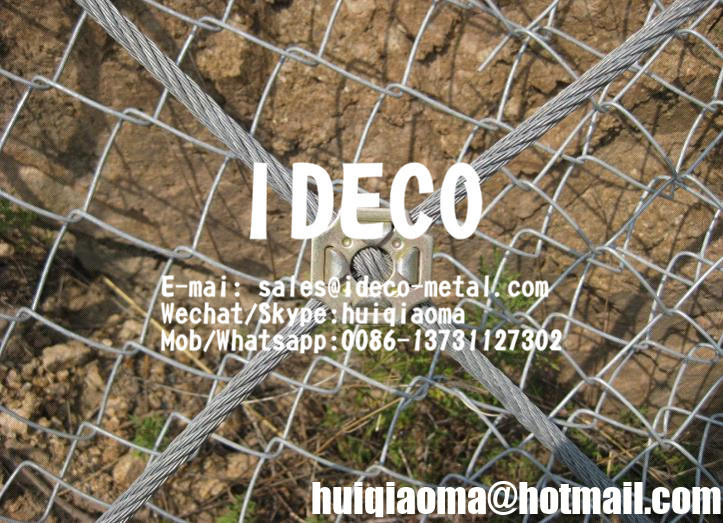 Wire Rope Mesh Cable Nets Slope Protection, Rock Fall Catch Fences