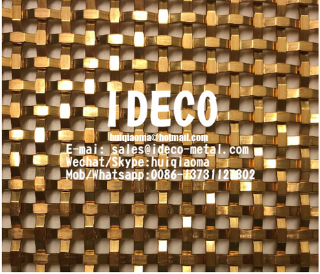 Brass/Copper Architectural Woven Mesh, Decorative Wire Mesh Grilles for Window, Ornamental Metal Partitions